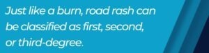just like a burn, road rash