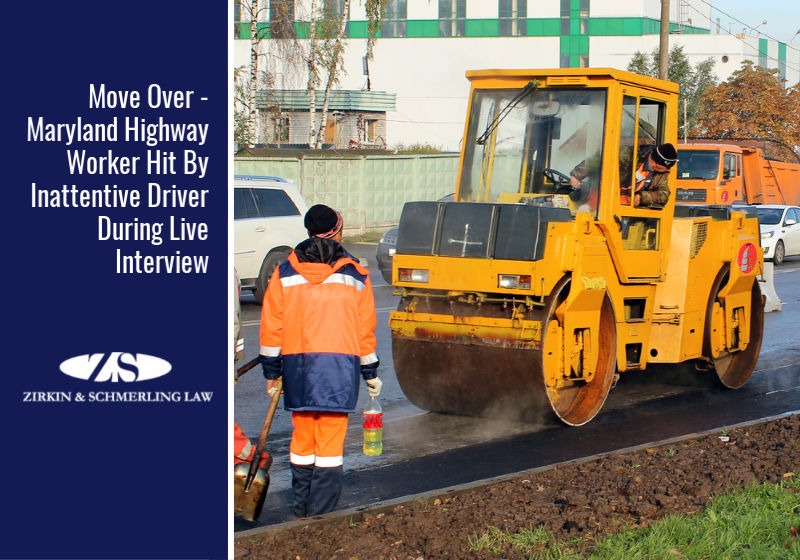 Move Over – Maryland Highway Worker Hit By Inattentive Driver During Live Interview