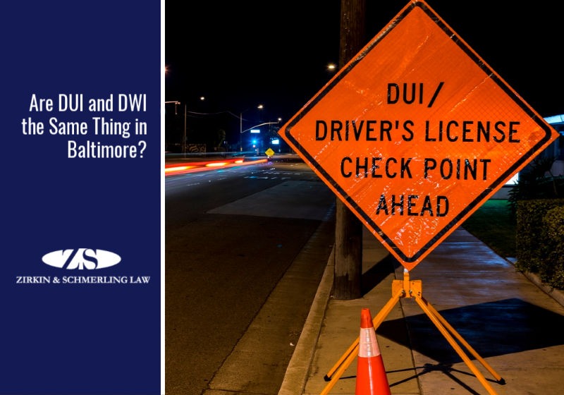 Are DWI and DUI in Baltimore the Same Thing?