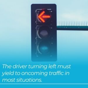 driver turning left must yield